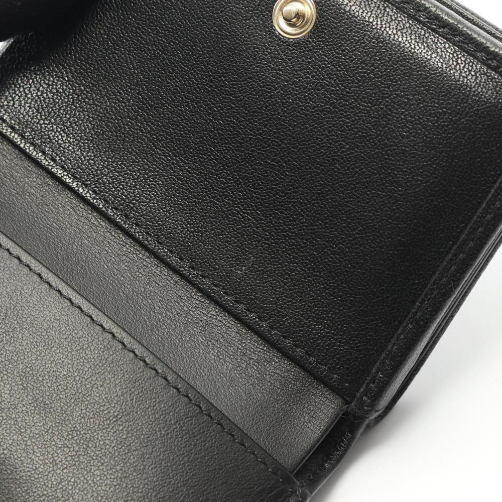 CHANEL Authentic Black Leather Logo Wallet - Picture 10 of 11